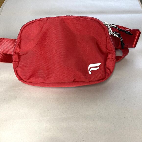 Fabletics Belt Bag Fanny Pack Small Red Zip Solid Polyester Nylon Women 8x4" - Picture 2 of 16